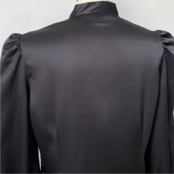 Tom Ford Black Satin Button-Down Blouse - Picture 3 of 11